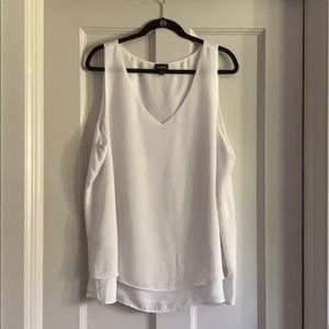 White v neck tank blouse